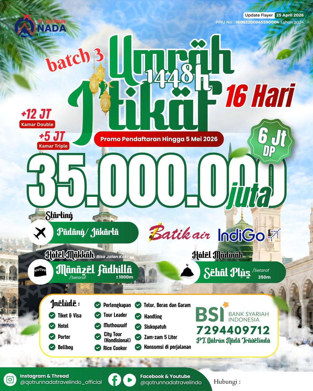Brosur I'tikaf Ramadhan 1448H