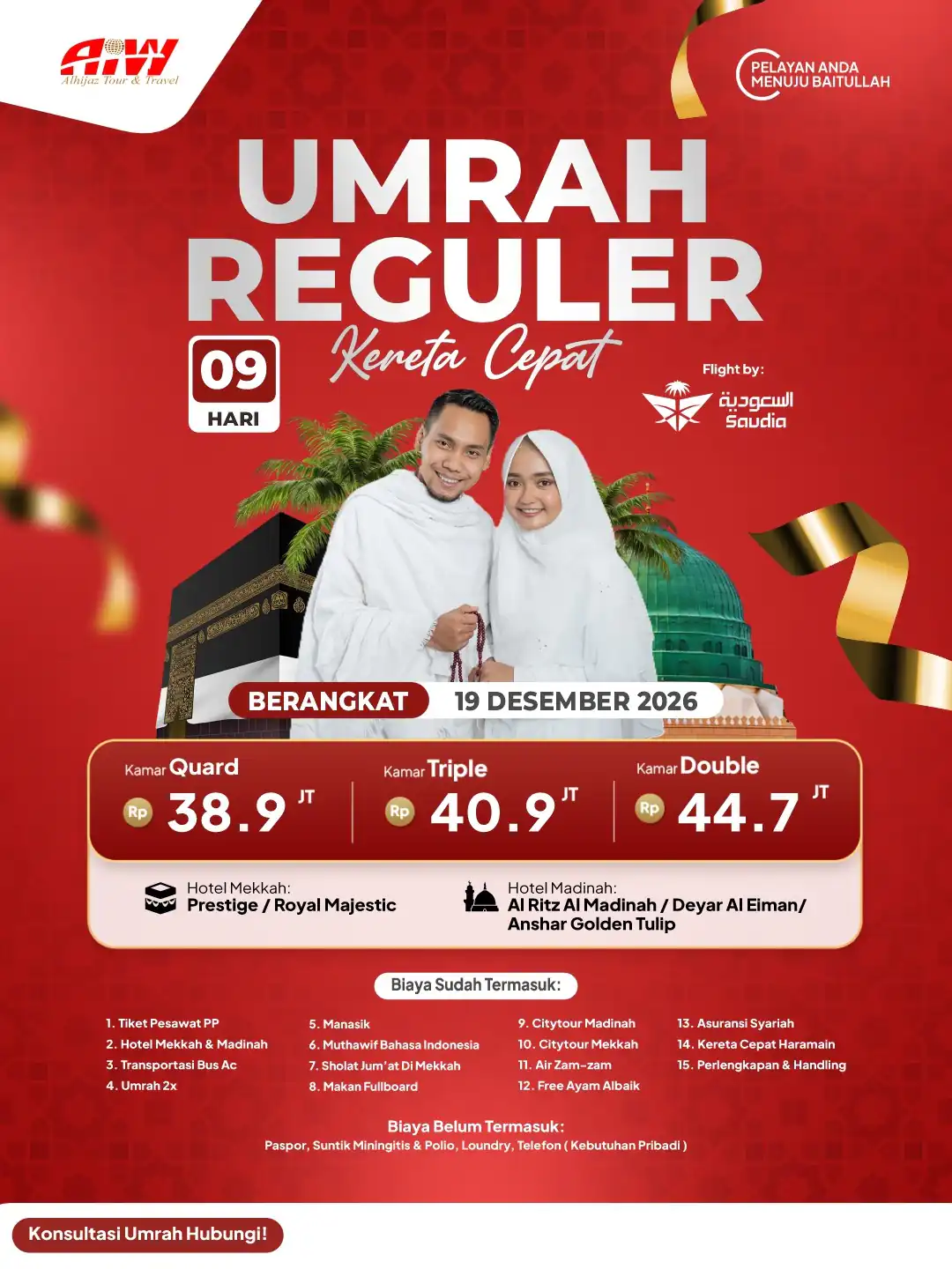 Brosur UMROH REGULER 9 HARI + KERETA CEPAT