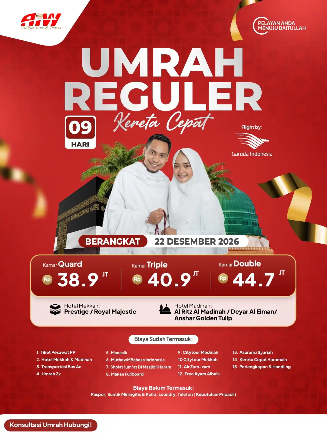 Brosur UMROH REGULER 9 HARI + KERETA CEPAT