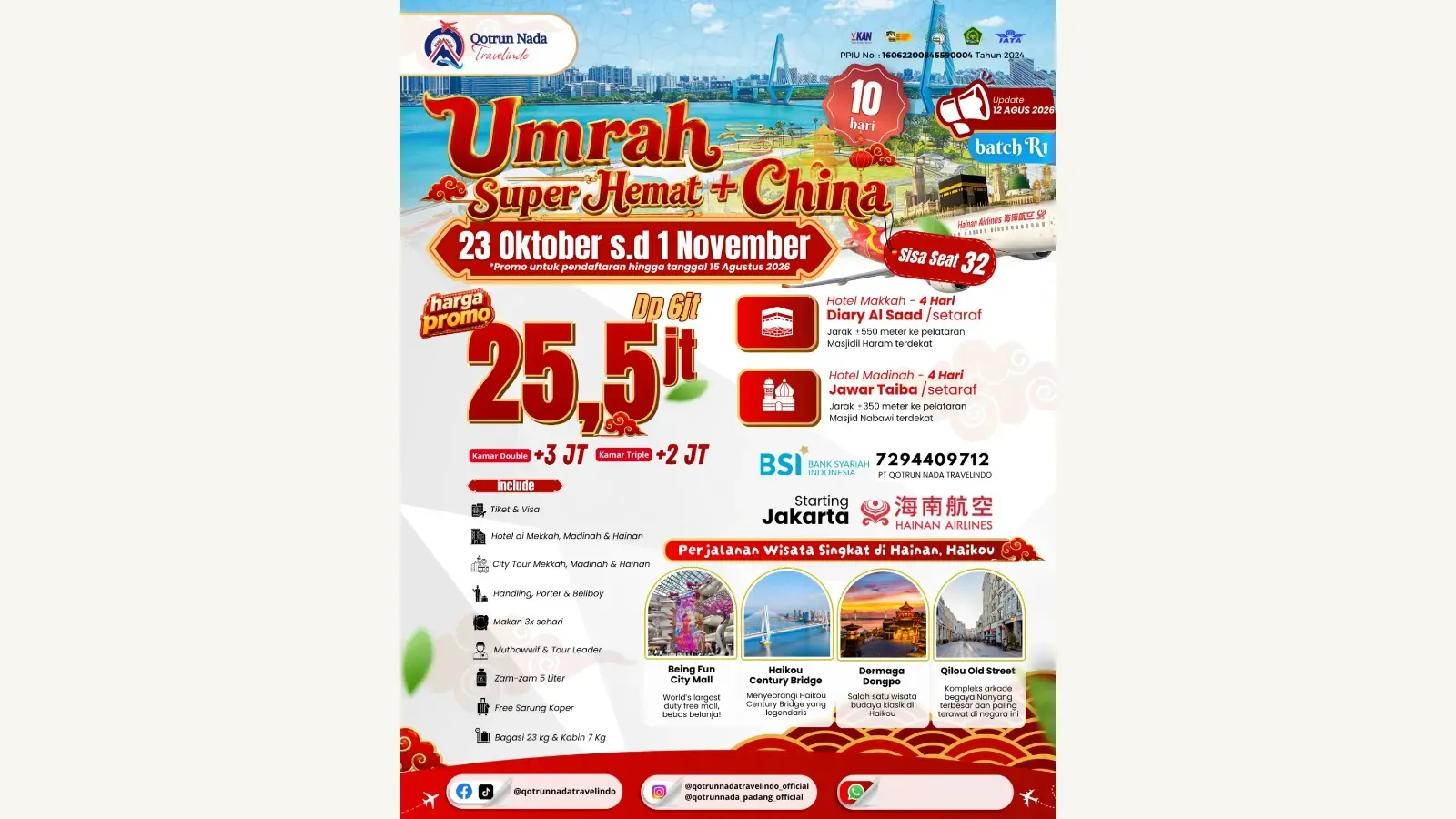 UMROH SUPER HEMAT + CHINA